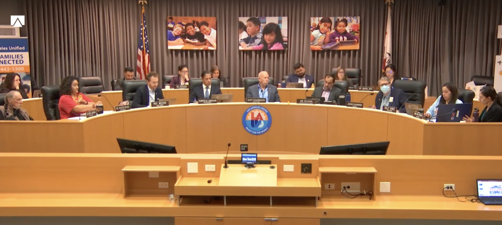 The LAUSD Board of Education votes to approve the new Proposition 39 Charter School Co-Location Policy on March 19, 2024.
